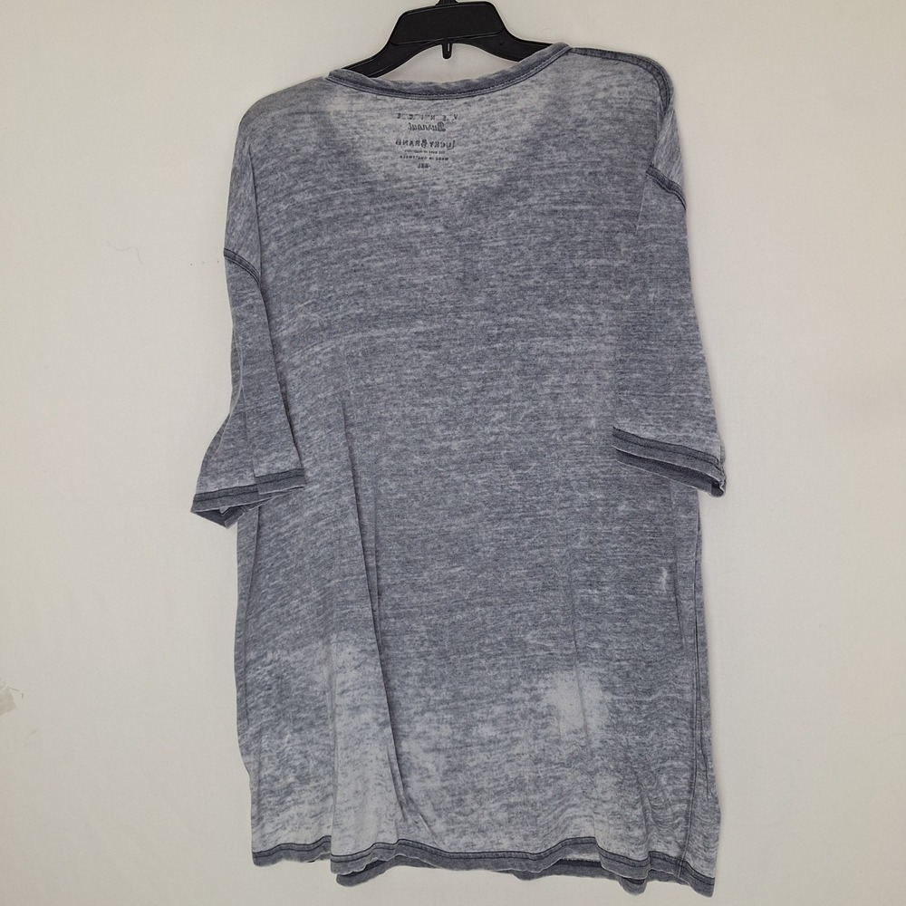 Y2K‎ Grunge Lucky Brand Cotton Blend Venice Burnout Henley Shirt XXL Men's Notch - Picture 2 of 13